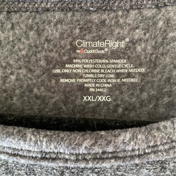 Climate Right By CuddlDuds Lounge or Leisure Shirt w/ Thumbholes. NWOT - Picture 4 of 5